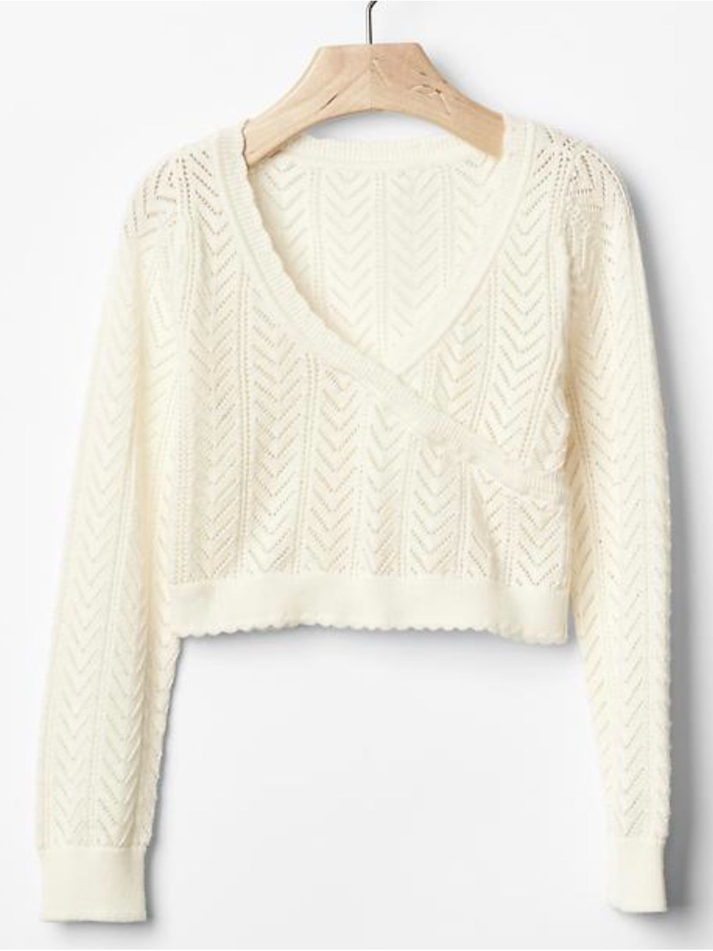 Baby GAP Girls Ivory Knit Wrap Cropped Sweater - Perfect for Layering 3Y